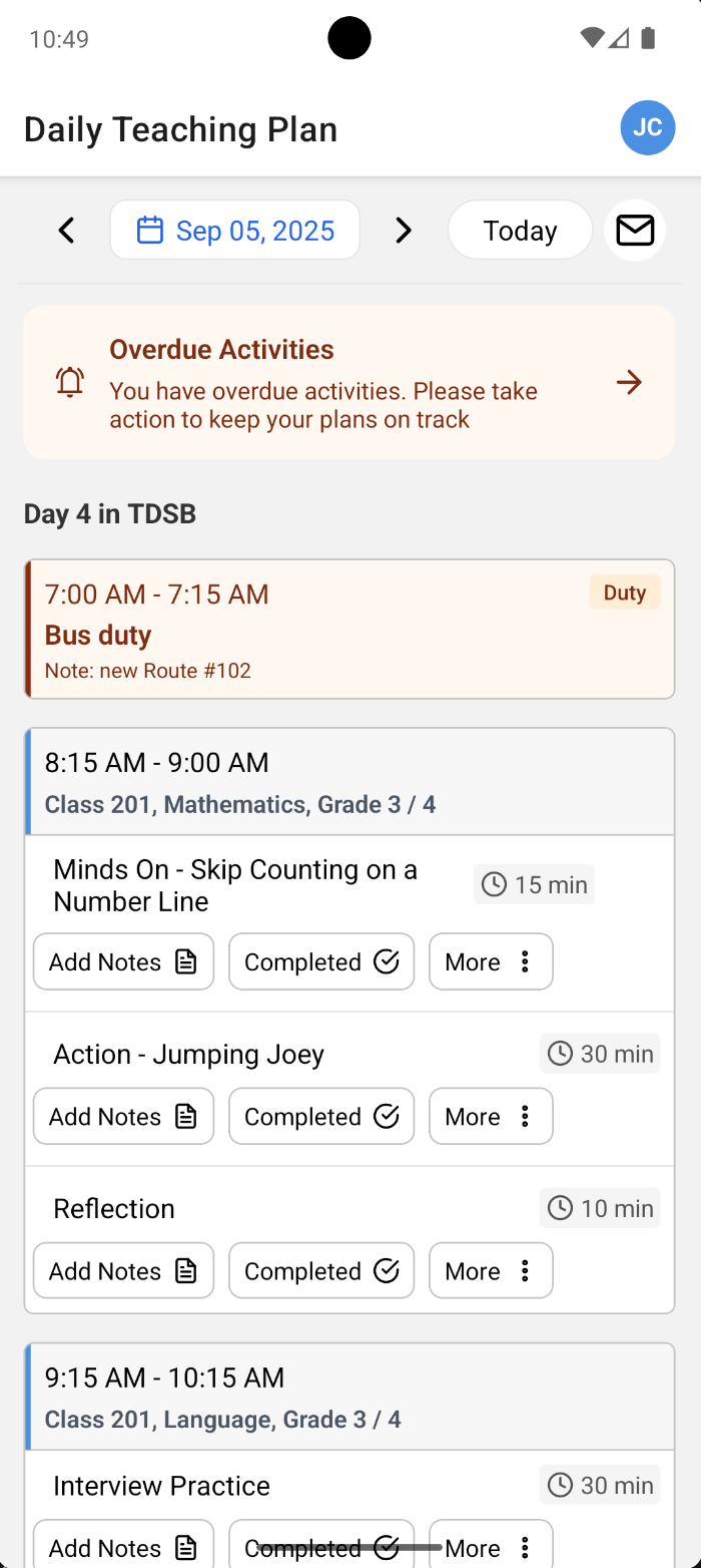 Mobile App Interface